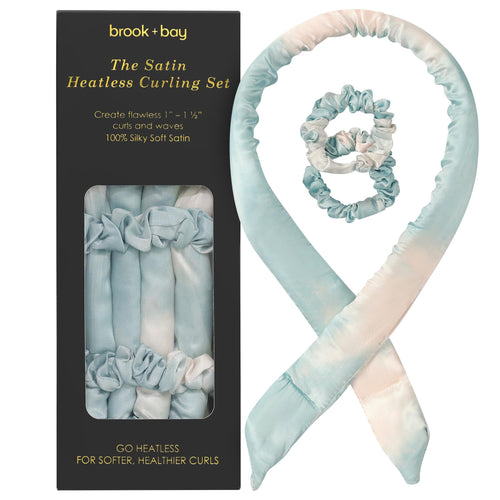 Heatless Hair Curler-Overnight Heatless Curls Heatless Curlng Rod iFor Short & Long Hair & Headband Hair Curlers To Sleep In - Dusty Teal For Frizz-Free Hairs